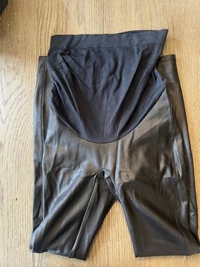 MATERNITY SPANX Black Leather Stretchy Leggings